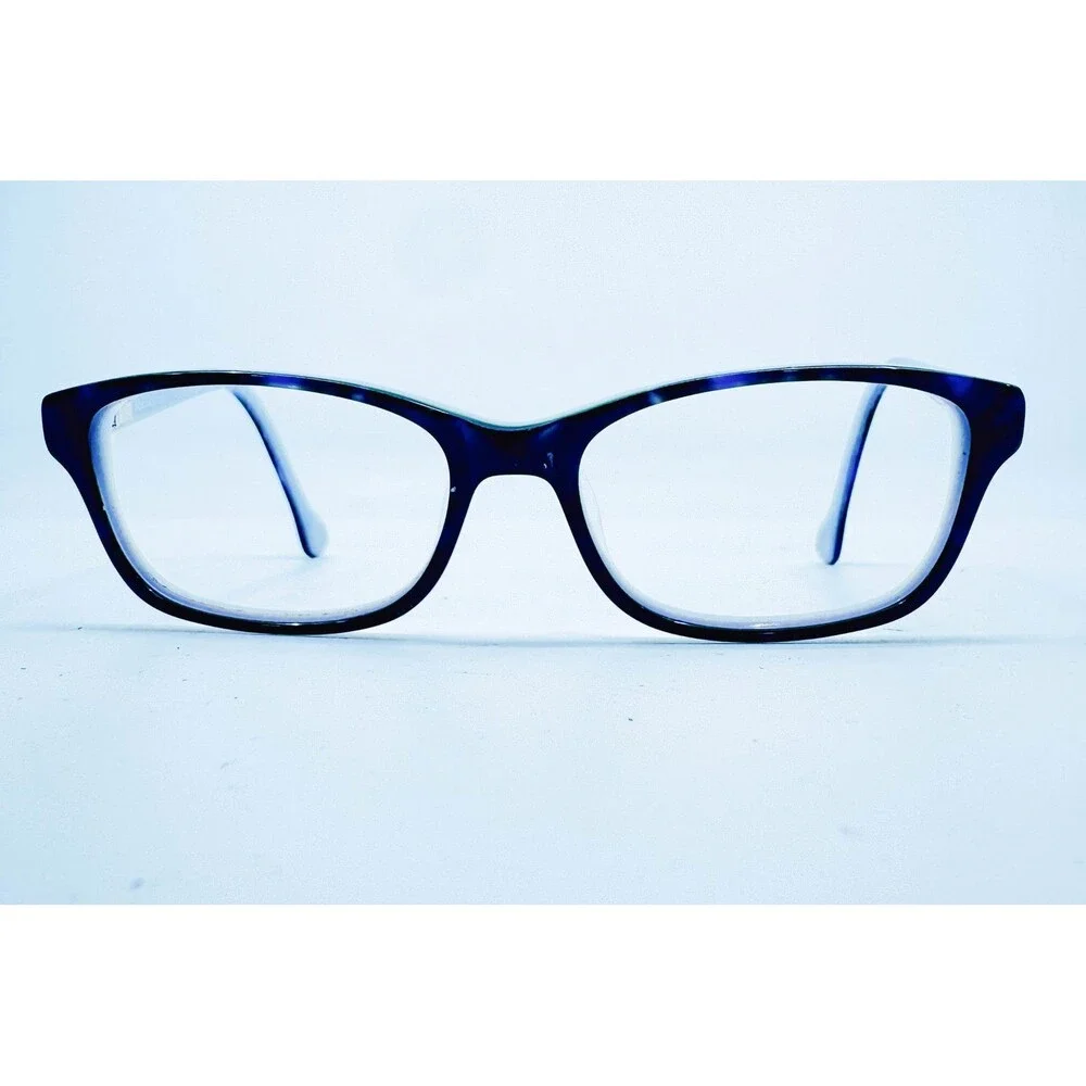 Lisa Loeb Eyewear Eyeglasses Womens Blue Indigo Tartan Tick Tack Toe 4 47-15-125